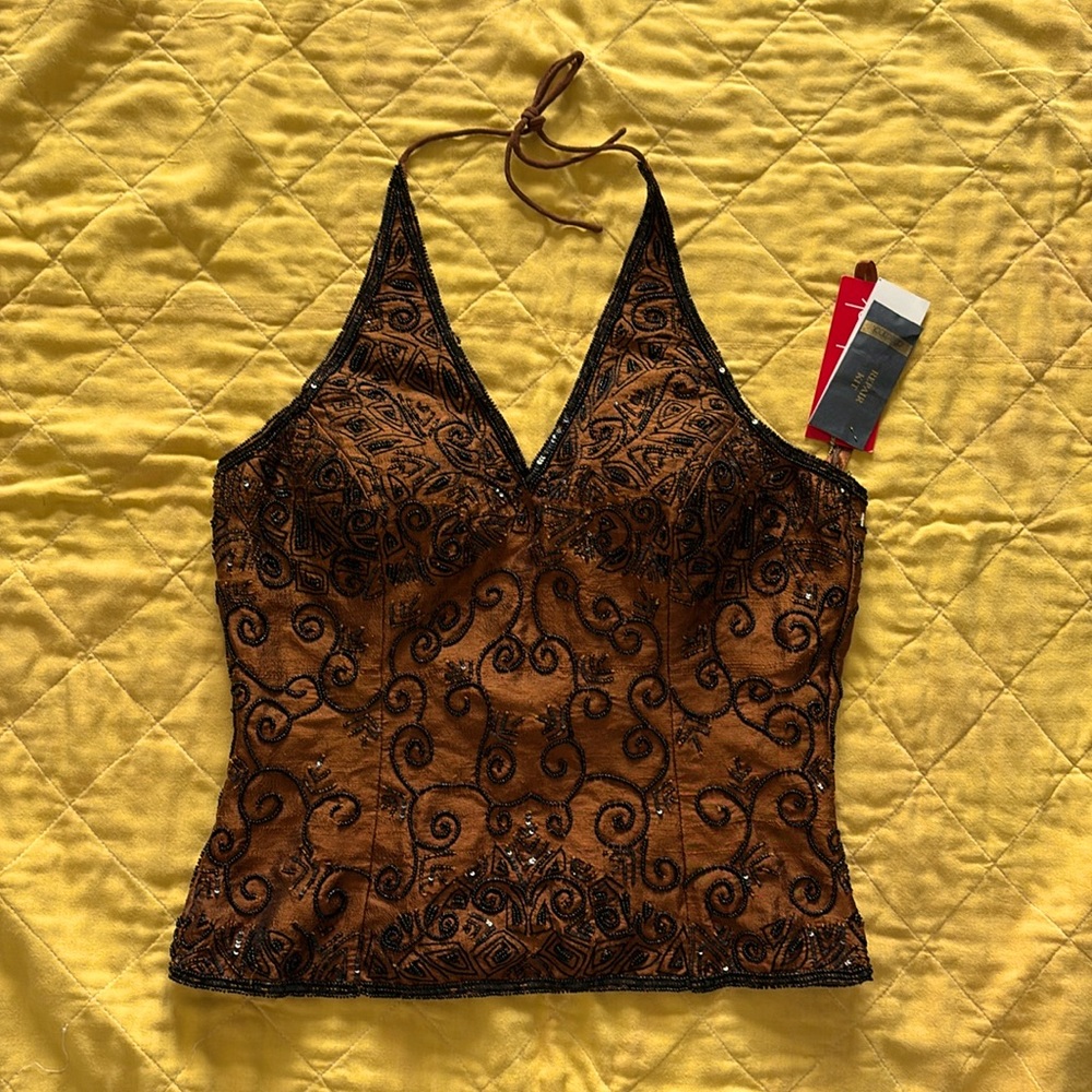 NWT Aftershock sequined and beaded vintage corset